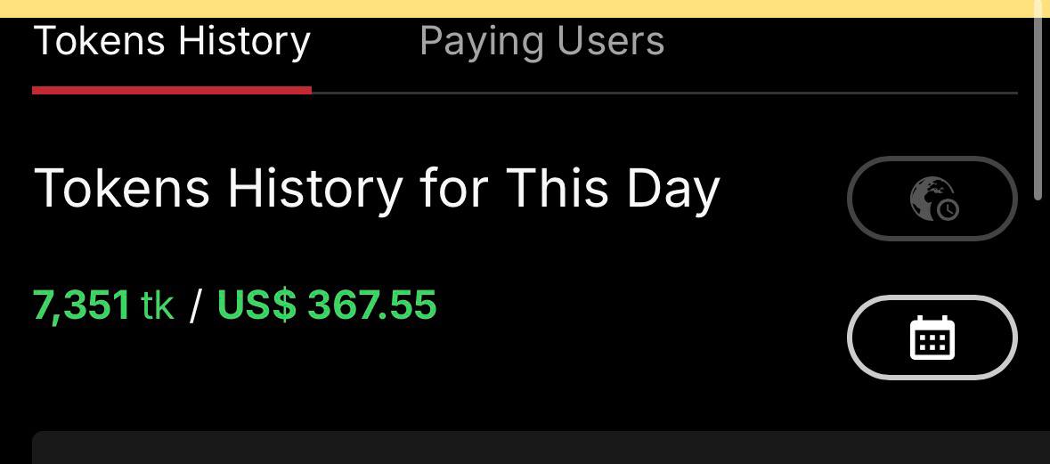 Creator earnings dashboard screenshot